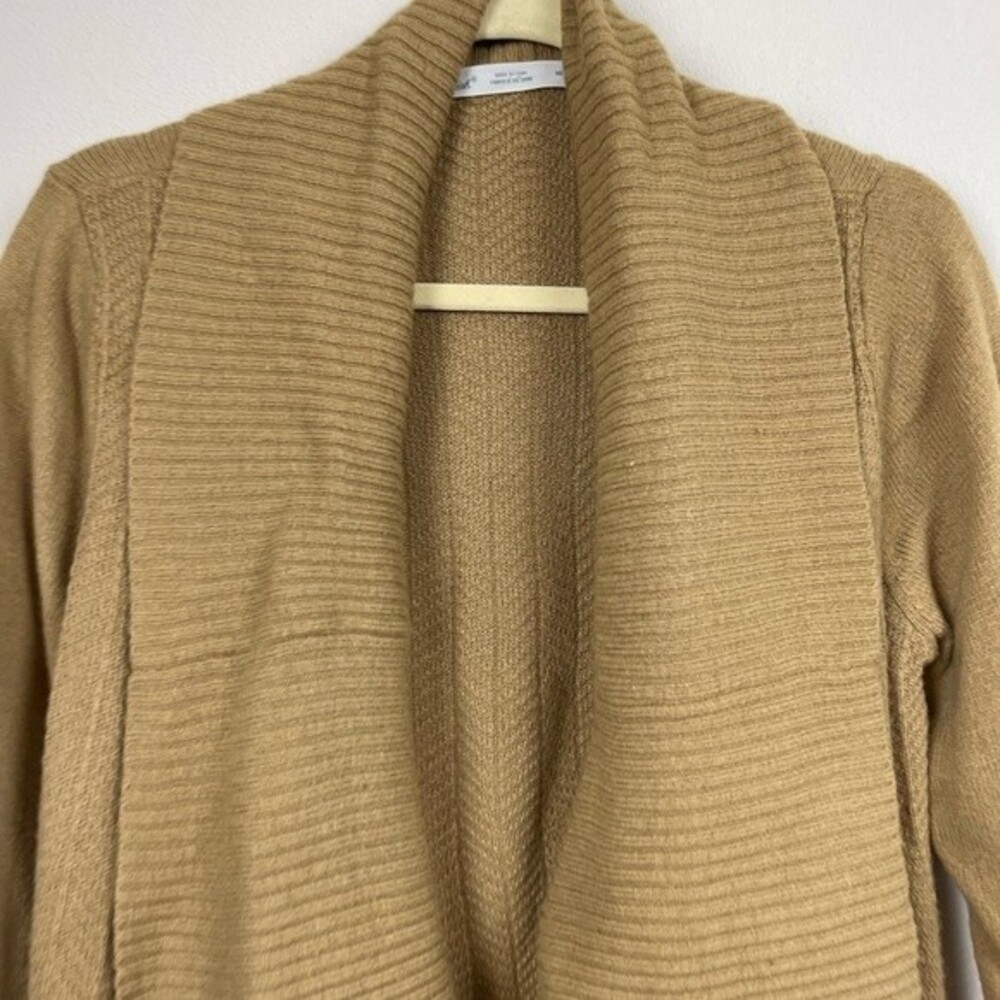 Woolrich Brown Wool Blend Open Front Draped Cardi… - image 3